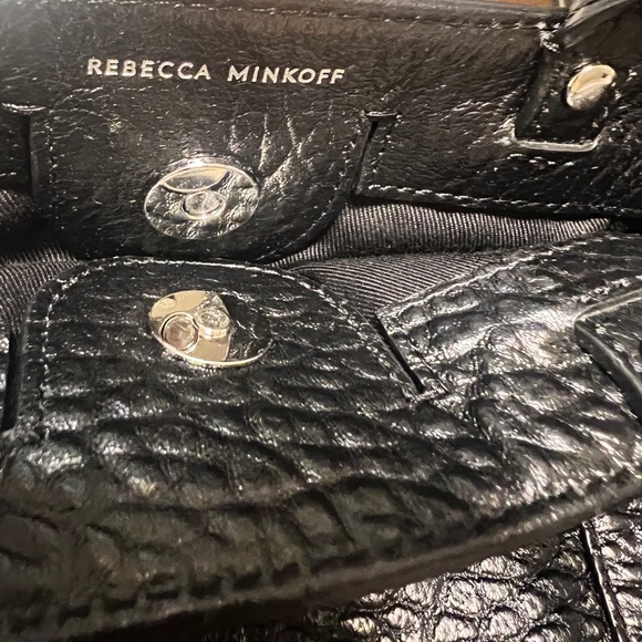 Rebecca Minkoff Pebbled Leather Mini Tote Crossbody โ Black - Picture 7 of 9